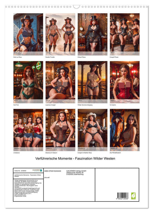 Verführerische Momente - Faszination Wilder Westen (CALVENDO Wandkalender 2026)