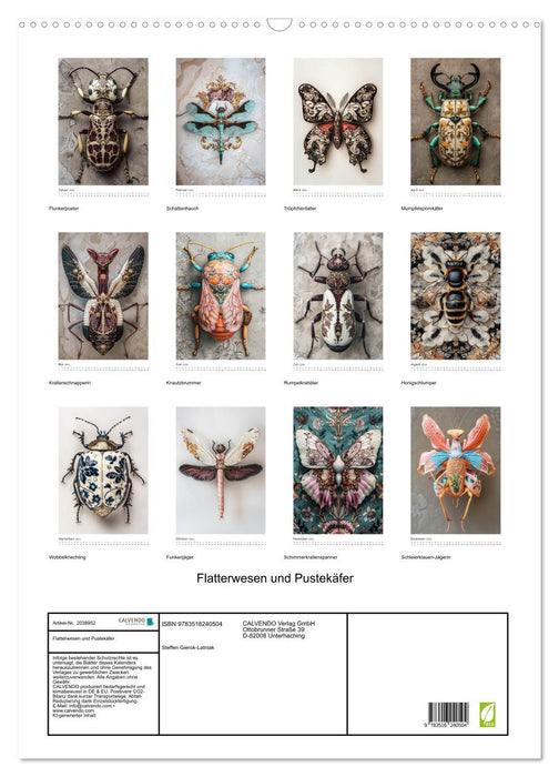 Flatterwesen und Pustekäfer (CALVENDO Wandkalender 2026)