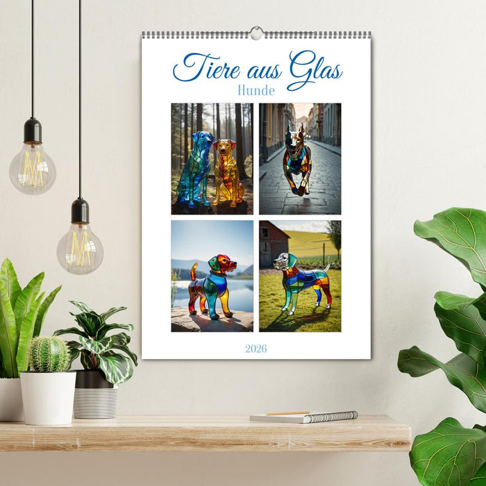 Tiere aus Glas - Hunde (CALVENDO Wandkalender 2026)