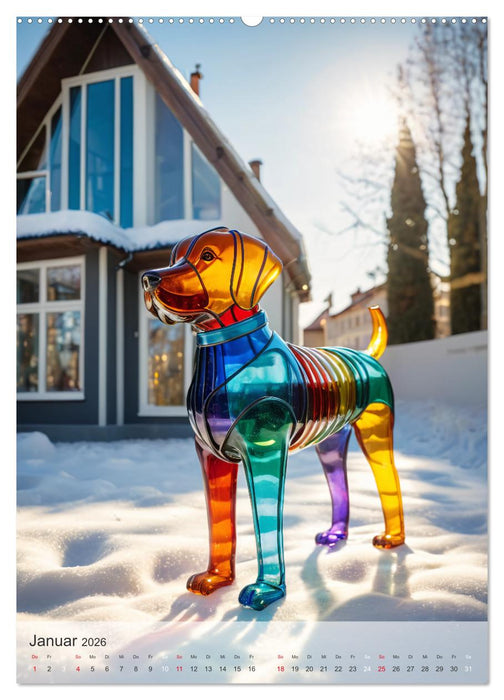 Tiere aus Glas - Hunde (CALVENDO Wandkalender 2026)