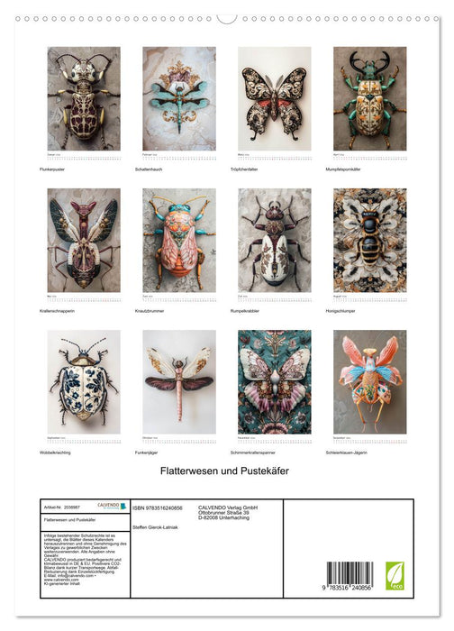 Flatterwesen und Pustekäfer (CALVENDO Premium Wandkalender 2026)