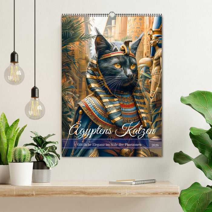 Ägyptens Katzen - Göttliche Eleganz im Stile der Pharaonen (CALVENDO Wandkalender 2026)