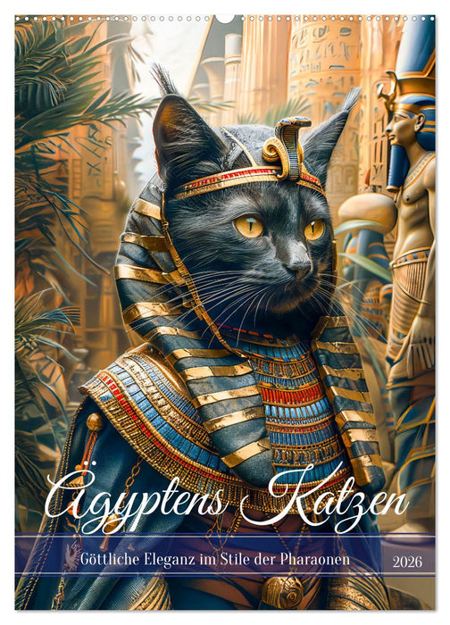 Ägyptens Katzen - Göttliche Eleganz im Stile der Pharaonen (CALVENDO Wandkalender 2026)