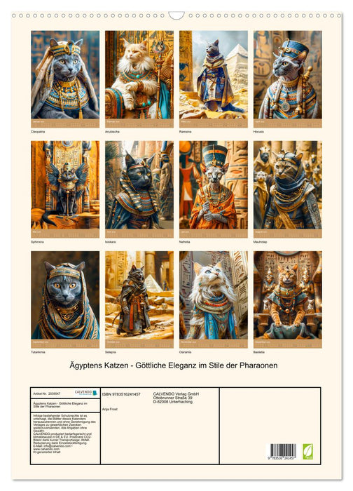 Ägyptens Katzen - Göttliche Eleganz im Stile der Pharaonen (CALVENDO Wandkalender 2026)