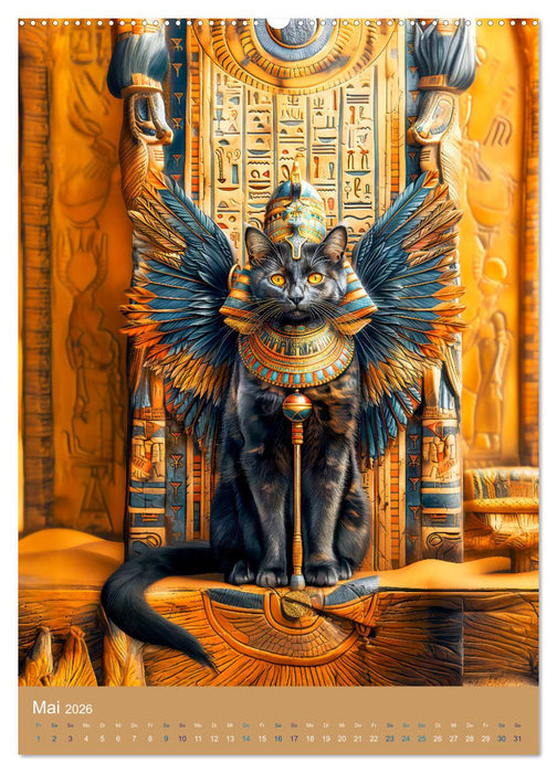 Ägyptens Katzen - Göttliche Eleganz im Stile der Pharaonen (CALVENDO Wandkalender 2026)