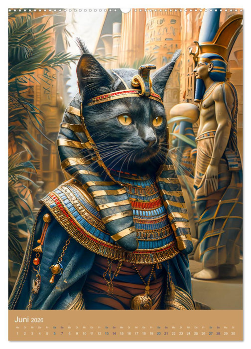 Ägyptens Katzen - Göttliche Eleganz im Stile der Pharaonen (CALVENDO Wandkalender 2026)
