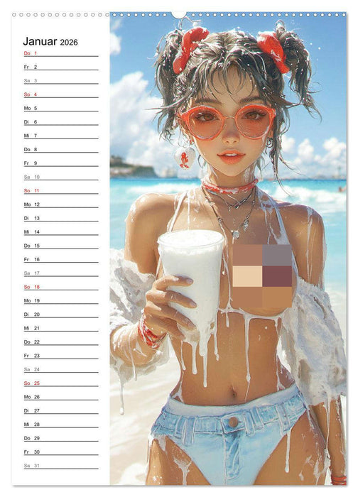 Girls im Sommer. Erotik-Paintings (CALVENDO Wandkalender 2026)