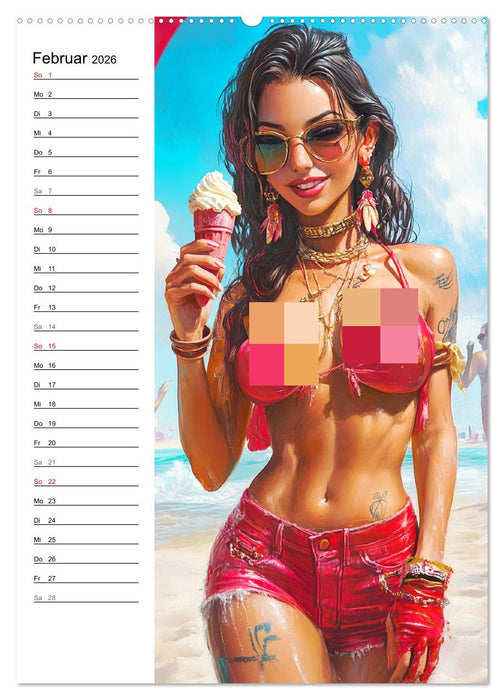 Girls im Sommer. Erotik-Paintings (CALVENDO Wandkalender 2026)