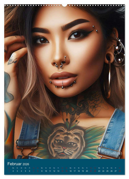 Tattoo und Piercing Women (CALVENDO Wandkalender 2026)