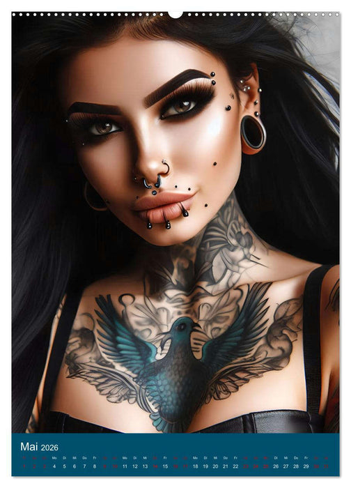 Tattoo und Piercing Women (CALVENDO Wandkalender 2026)