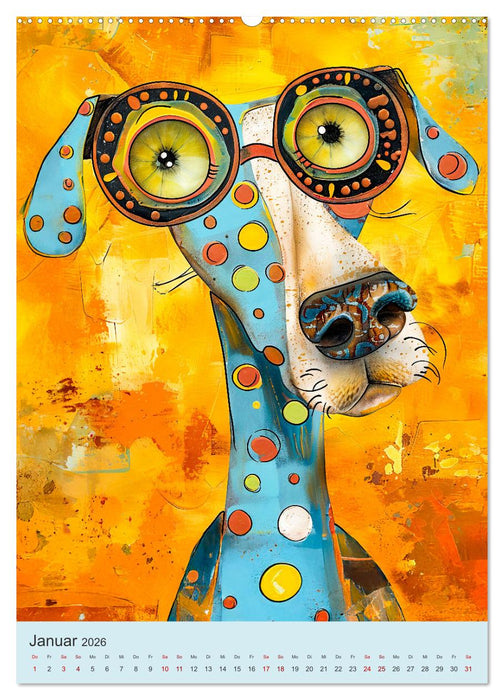Pop-Art Hunde - Moderne, verrückte Hundeporträts (CALVENDO Wandkalender 2026)