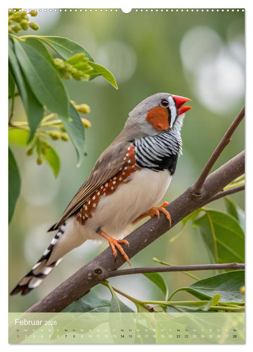 Zebrafinken - Ein Jahr voller gefiederter Momente (CALVENDO Wandkalender 2026)