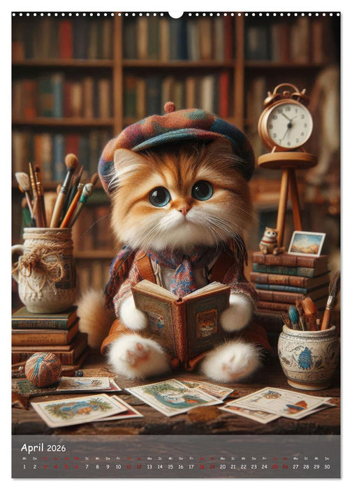 Katzen im Boho-Look - Ein Jahr voller Vielfalt und Charme mit niedlichen Samtpfoten (CALVENDO Premium Wandkalender 2026)