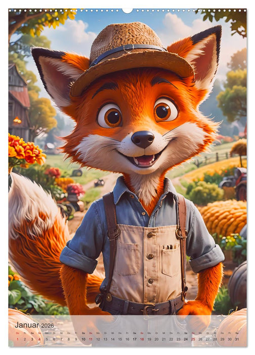 Putzige Tiere - Auf dem Bauernhof (CALVENDO Wandkalender 2026)
