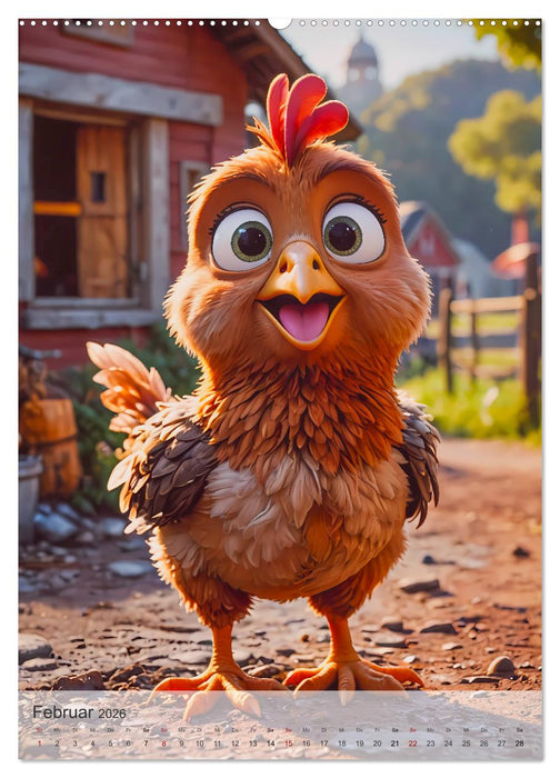 Putzige Tiere - Auf dem Bauernhof (CALVENDO Wandkalender 2026)
