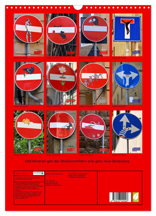 Clet Abraham gibt den Straßenschildern eine ganz neue Bedeutung (CALVENDO Wandkalender 2026)