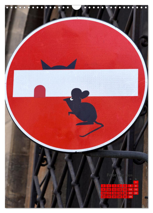 Clet Abraham gibt den Straßenschildern eine ganz neue Bedeutung (CALVENDO Wandkalender 2026)