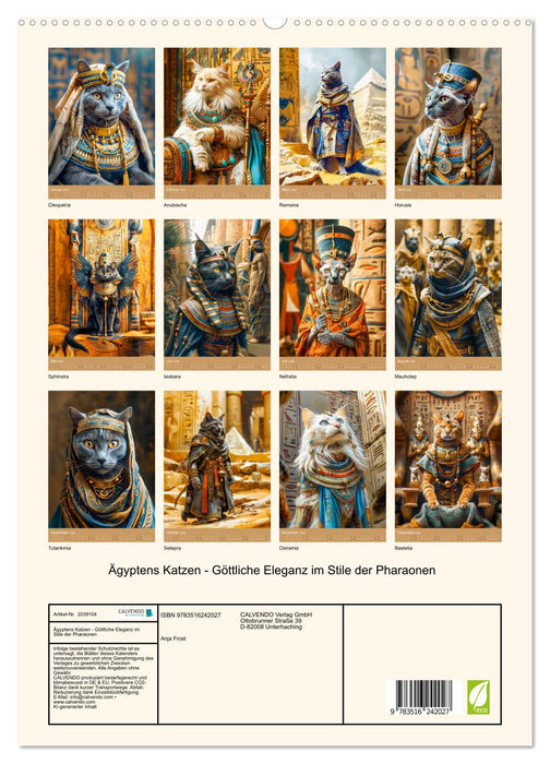 Ägyptens Katzen - Göttliche Eleganz im Stile der Pharaonen (CALVENDO Premium Wandkalender 2026)