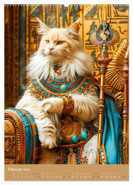Ägyptens Katzen - Göttliche Eleganz im Stile der Pharaonen (CALVENDO Premium Wandkalender 2026)