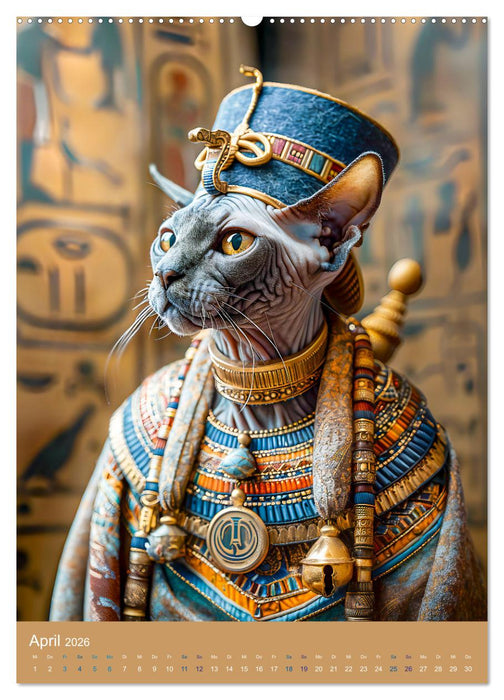 Ägyptens Katzen - Göttliche Eleganz im Stile der Pharaonen (CALVENDO Premium Wandkalender 2026)