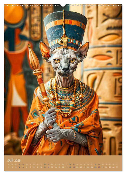 Ägyptens Katzen - Göttliche Eleganz im Stile der Pharaonen (CALVENDO Premium Wandkalender 2026)