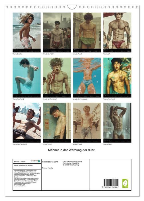 Männer in der Werbung der 90er (CALVENDO Wandkalender 2026)