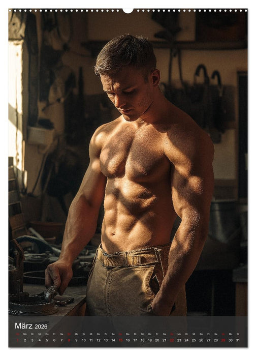 SEXY MÄNNER - Muskeln im Männerkalender (CALVENDO Premium Wandkalender 2026)