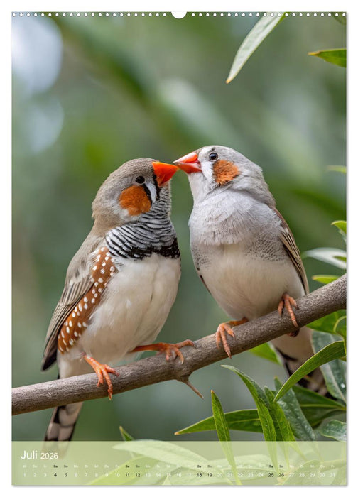 Zebrafinken - Ein Jahr voller gefiederter Momente (CALVENDO Premium Wandkalender 2026)