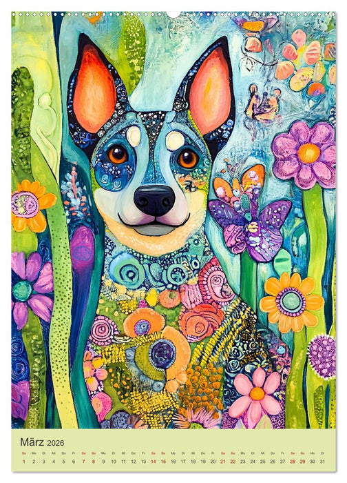 Pop-Art Hunde - Moderne, verrückte Hundeporträts (CALVENDO Premium Wandkalender 2026)