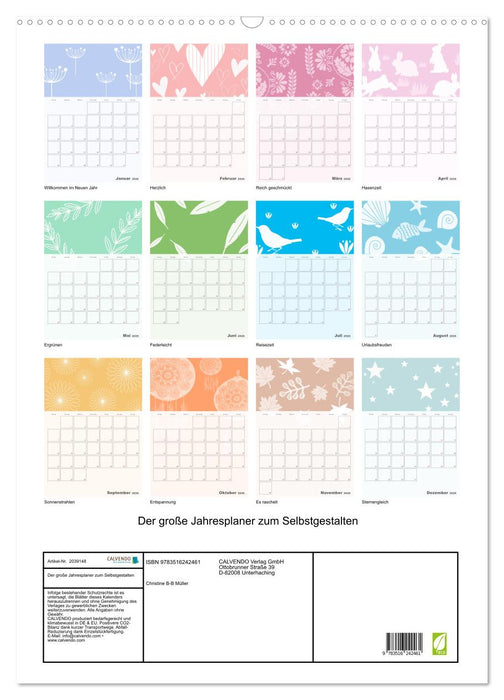 Der große Jahresplaner zum Selbstgestalten (CALVENDO Wandkalender 2026)
