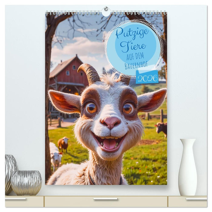 Putzige Tiere - Auf dem Bauernhof (CALVENDO Premium Wandkalender 2026)