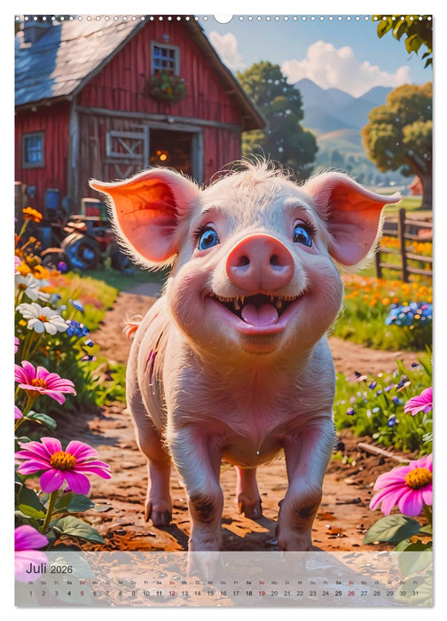Putzige Tiere - Auf dem Bauernhof (CALVENDO Premium Wandkalender 2026)