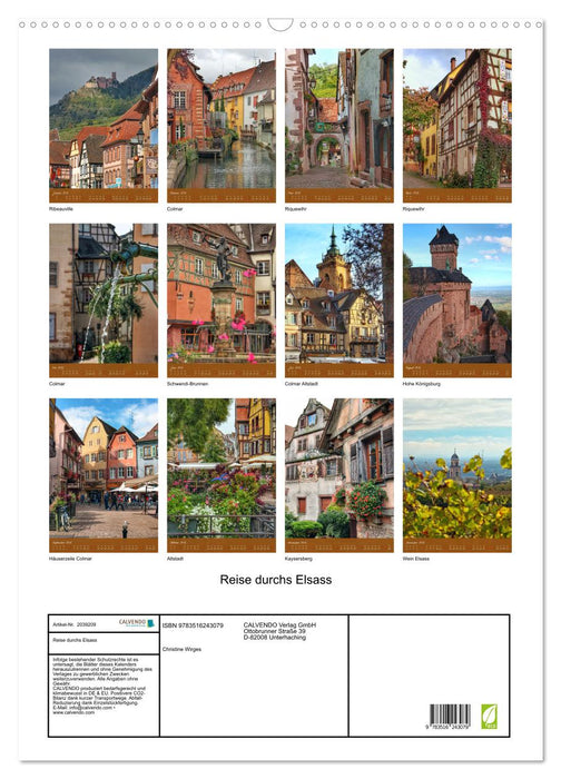 Reise durchs Elsass (CALVENDO Wandkalender 2026)