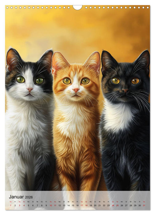 Katzen (CALVENDO Wandkalender 2026)