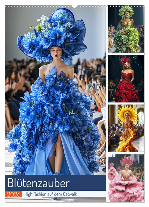 Blütenzauber. High Fashion auf dem Catwalk (CALVENDO Wandkalender 2026)
