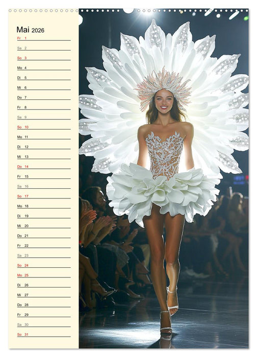 Blütenzauber. High Fashion auf dem Catwalk (CALVENDO Wandkalender 2026)
