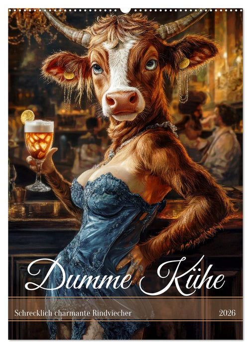Dumme Kühe - Schrecklich charmante Rindviecher (CALVENDO Wandkalender 2026)