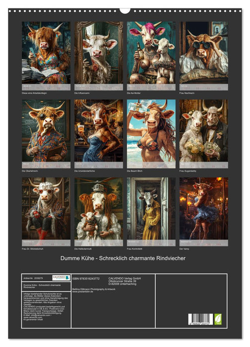 Dumme Kühe - Schrecklich charmante Rindviecher (CALVENDO Wandkalender 2026)