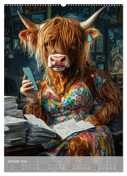 Dumme Kühe - Schrecklich charmante Rindviecher (CALVENDO Wandkalender 2026)