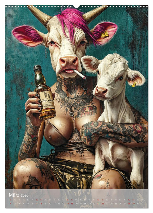 Dumme Kühe - Schrecklich charmante Rindviecher (CALVENDO Wandkalender 2026)