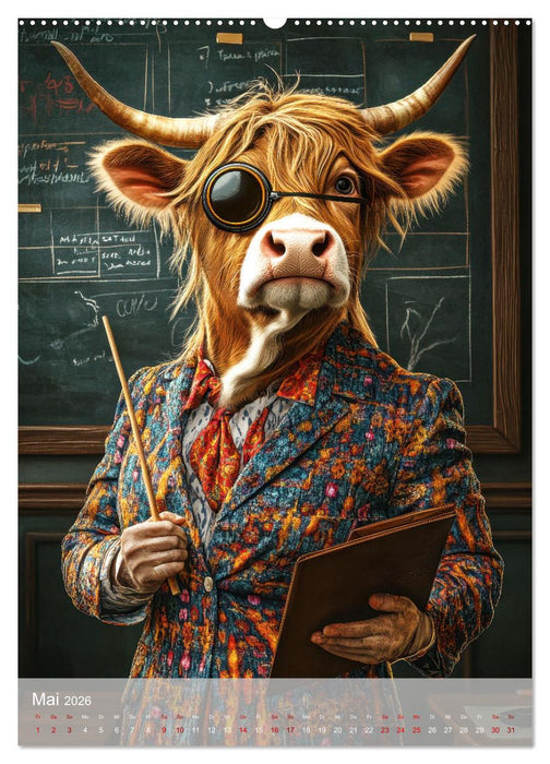 Dumme Kühe - Schrecklich charmante Rindviecher (CALVENDO Wandkalender 2026)