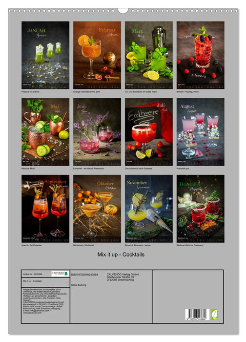 Mix it up - Cocktails (CALVENDO Wandkalender 2026)