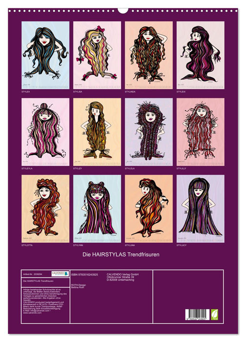 Die HAIRSTYLAS Trendfrisuren (CALVENDO Wandkalender 2026)