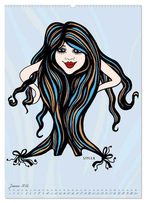 Die HAIRSTYLAS Trendfrisuren (CALVENDO Wandkalender 2026)