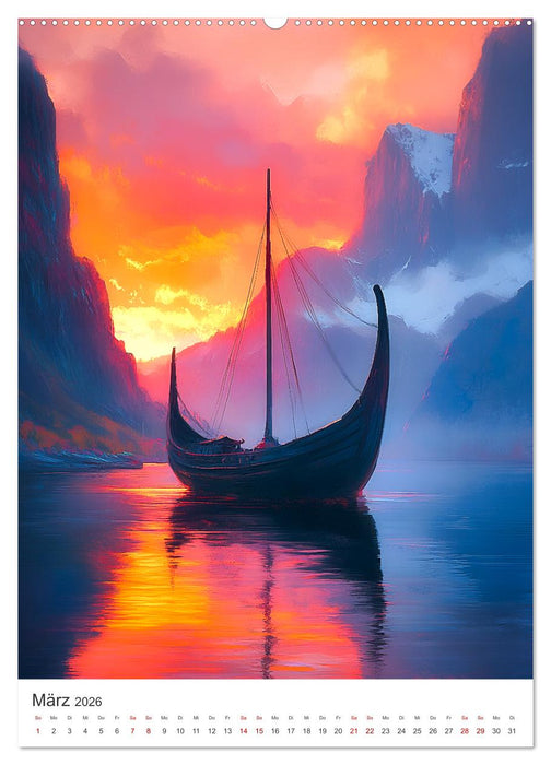 Die Wikinger und ihre Welt - Im Einklang mit der Wildnis und den Göttern (CALVENDO Wandkalender 2026)