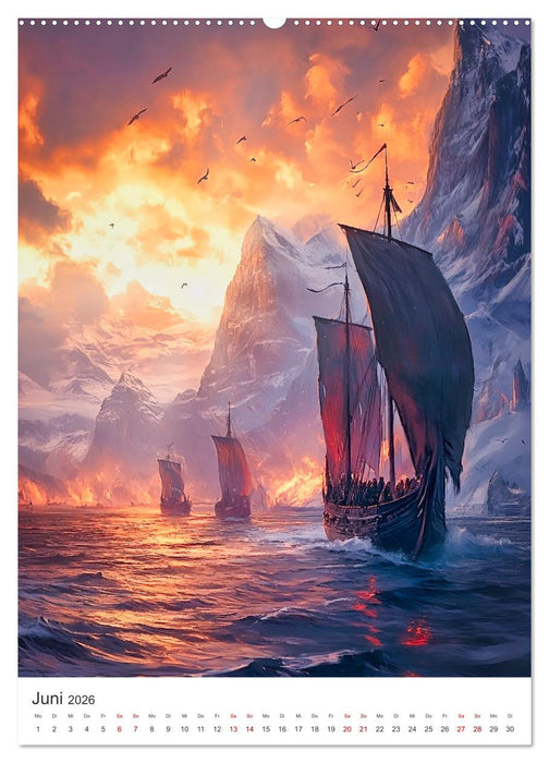 Die Wikinger und ihre Welt - Im Einklang mit der Wildnis und den Göttern (CALVENDO Wandkalender 2026)