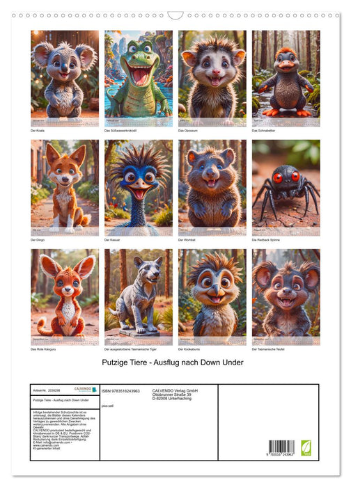 Putzige Tiere - Ausflug nach Down Under (CALVENDO Wandkalender 2026)