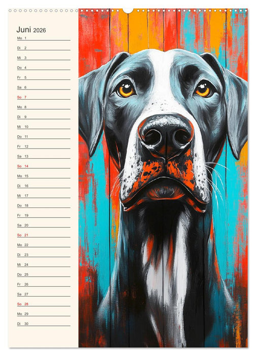 Hundegesichter. Kunstvolle Hundeportraits im modernen Painting-Stil (CALVENDO Wandkalender 2026)