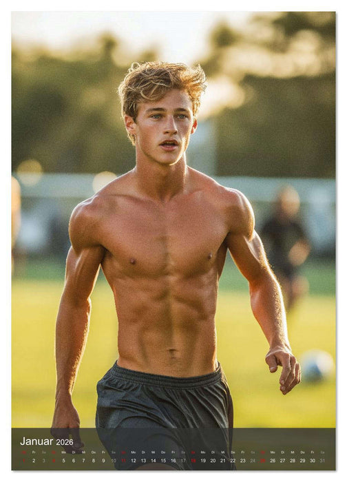 SEXY JUNGS - Nackte Haut beim Fußball (CALVENDO Wandkalender 2026)