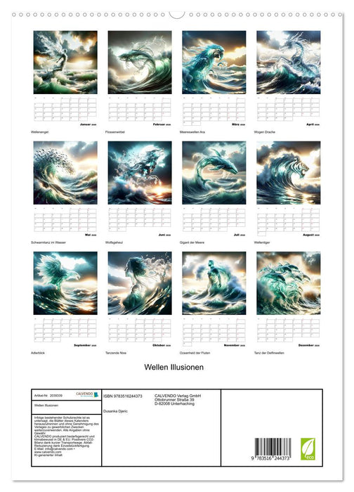 Wellen Illusionen (CALVENDO Premium Wandkalender 2026)